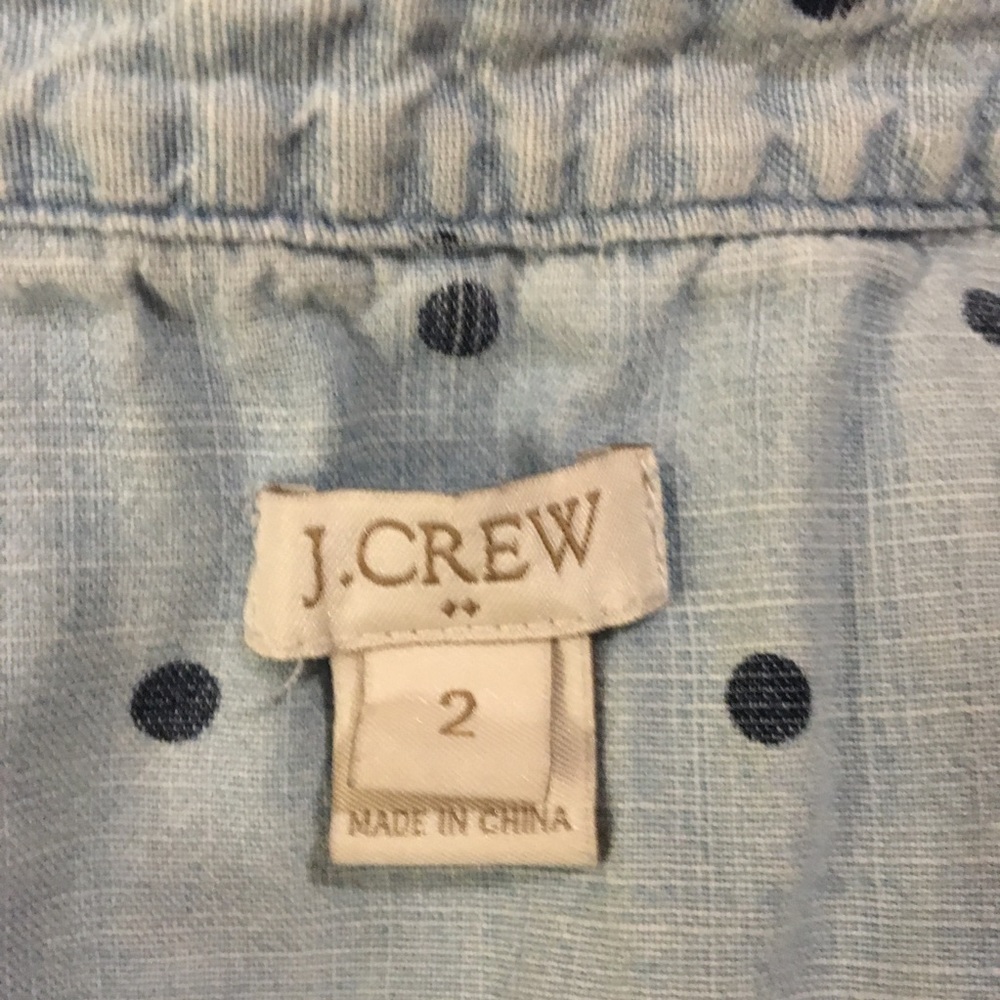 ✨ J. Crew Factory Women's Chambray Polka Dot Shirt - Picture 7 of 9